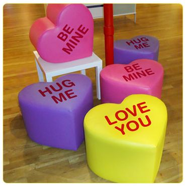 these cushioned seats are meant to look like valentines candy, you can find them @ jellio.com Candy Bedroom, Kawaii Furniture, Candy Room, Love Heart Sweets, Food Shapes, Food Furniture, Cute Furniture, Dekorasi Kamar Tidur, Top Furniture