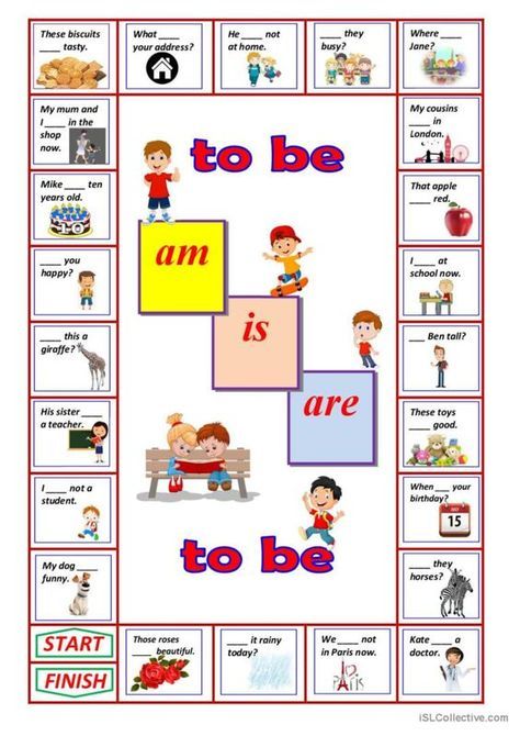 This worksheet is a boardgame aimed at practising the present forms of the verb TO BE: am, is, are. The worksheet can be helpful in training elementary students' grammar skills. Esl Board Games, English Games For Kids, Speaking Activities Esl, Speaking Activities English, Speaking Games, Verb To Be, Teaching Game, English Activities For Kids, Language Goals