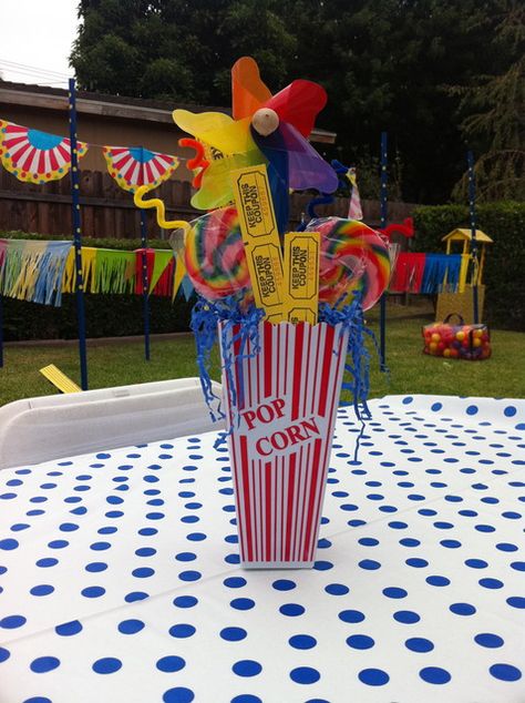 circus centerpiece... love!! Carnival Centerpieces, Carnival Birthday Party Ideas, Circus Birthday Party Theme, Carnival Birthday Party Theme, Carnival Birthday Party, Circus Carnival Party, Circus Theme Party, Carnival Themed Party, Circus Birthday Party