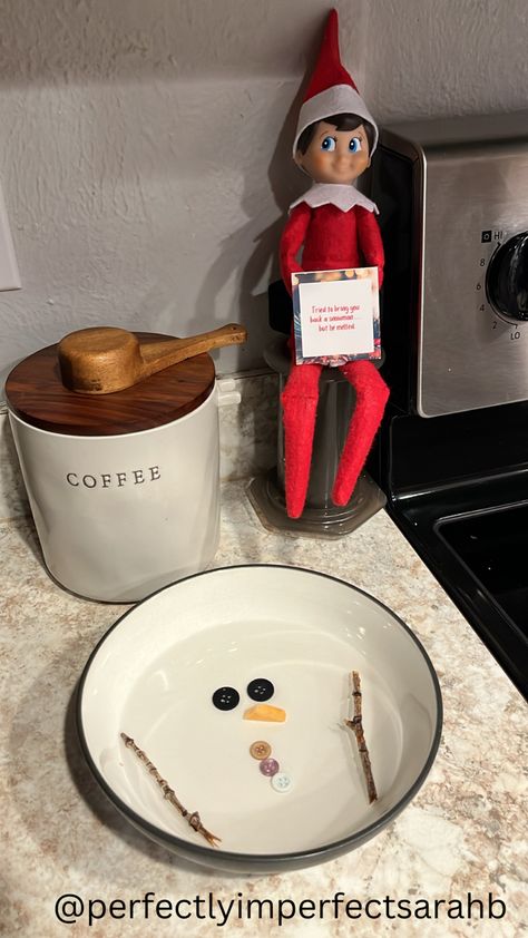 Elf Melted Snowman, Melted Snowman Elf On The Shelf, Melted Snowman Decoration, Snowman Melting, Melting Snowman, Elf Me, Melted Snowman, Elf Activities, Shelf Ideas