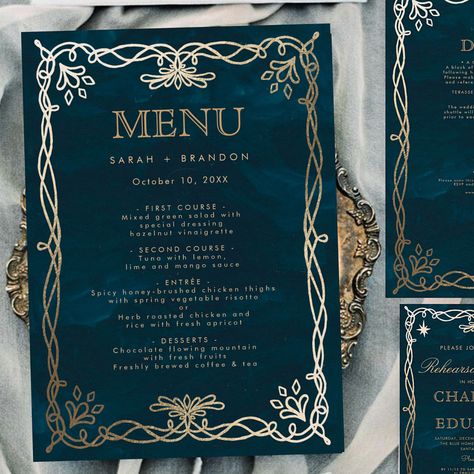 Wedding menu cards