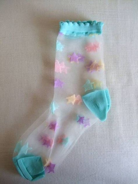 Pixel Mermaid, Pastel Socks, Star Socks, Transparent Socks, Space Grunge, Ellie Saab, Pastel Grunge, Rainbow Star, Crazy Socks