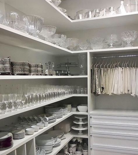 Dish Pantry, China Room, Professional Organization, Kitchen Closet, China Closet, Perfect Pantry, Pantry Room, China Storage, Desain Pantry