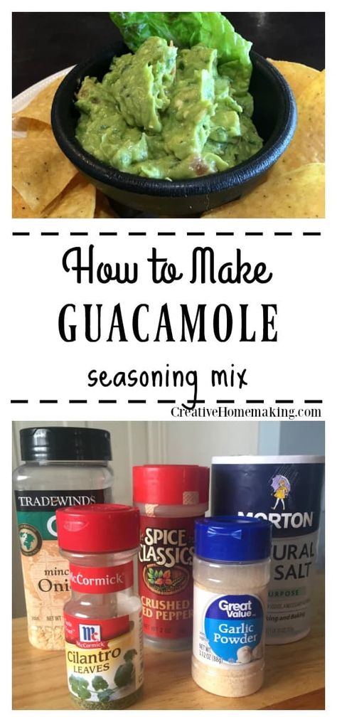 Guacamole Seasoning Mix Recipe, Homemade Guacamole Seasoning, Guacamole Seasoning, Homemade Dry Mixes, Guacamole Recipe Easy, Salsa Guacamole, Best Guacamole Recipe, How To Make Guacamole, Spice Mix Recipes