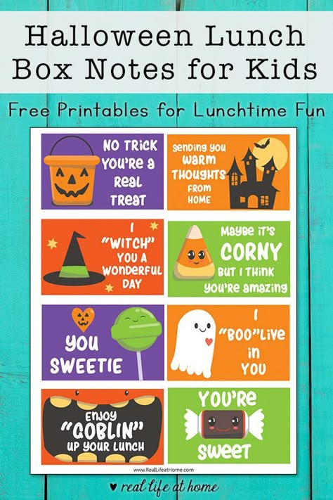 Free printable set of eight Halloween Lunchbox Notes for kids featuring cute jokes and puns Halloween Lunchbox Notes, Halloween Jokes For Kids, Halloween Lunch Box Notes, School Lunch Notes, Kids Lunch Box Notes, Funny Halloween Jokes, Lunchbox Notes For Kids, Halloween Lunch Box, Printable Lunch Box Notes