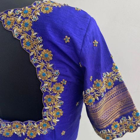 Dm@9640490158 Designer maggam work blouse Fabric: Halfpattu /Rawsilk Dispatch: 3days Price : 2700unstiched 3250stitched Colours and sizes can be customised accordingly Blouse Boutique Design, Zardosi Work Blouse Designs, Zardosi Work Blouse, Exclusive Blouse Designs, Magam Work Designs, Indian Blouses, Stone Work Blouse, Magam Work, Latest Bridal Blouse Designs