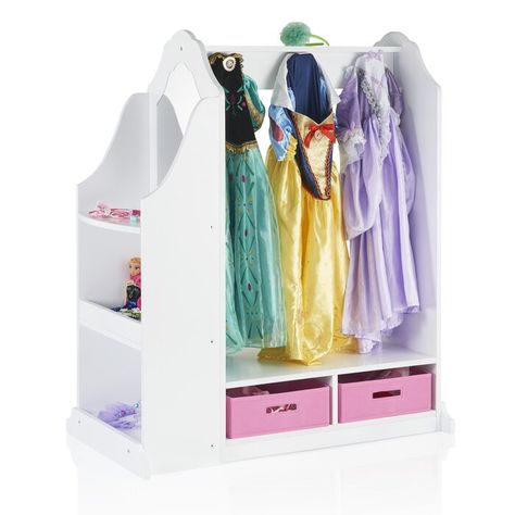 Harriet Bee Syed Armoire & Reviews | Wayfair Toddler Playroom Organization, Dress Up Corner, Dresser Armoire, Kids Armoire, Dress Up Storage, Armoire Storage, Toddler Playroom, Diy Vanity, Playroom Organization