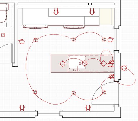 How To Create a Lighting Plan That Will Make Your Kitchen Shine | Beginning in the Middle Kitchen Lighting Layout, Basic Electronics, Electric Switch, Bathroom Recessed Lighting, Cali Vibes, Lighting Layout, Ceiling Plan, Electrical Layout, General Contracting