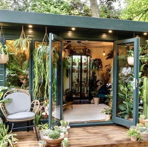 Container Art Studio, Art Studio Ideas, Container Art, Garden Shed Interiors, Writing Studio, Tiny House Village, House Village, Outdoor Showers, Greenhouse Shed