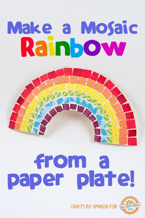 Mosaic Rainbow, Easy Mosaic, Rainbow Craft, Rainbow Paper, Rainbow Crafts, Paper Plate Crafts, Plate Crafts, Rainbow Theme, Love Rainbow