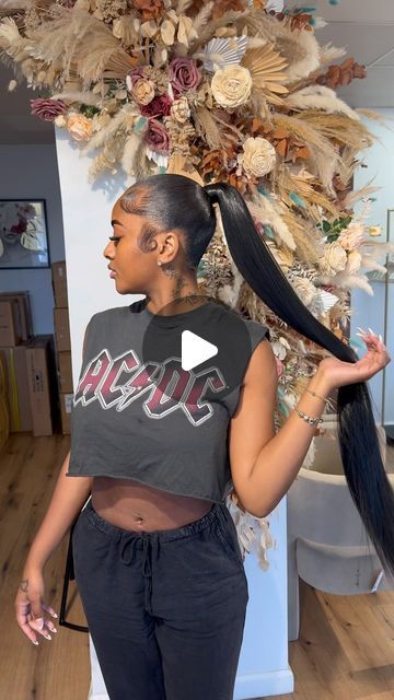 MIYA WIYA on Instagram: "Mid high pony 🥰

•
•
•
•
•
follow @thesleekcreation for more !! 🎀 

#ponytail #sleekponytails #htxhairstylist #houstontx #atlhair #ponystyles #content #viral" Low Ponytails Black Women, Black Ponytail Hairstyles High Pony, Mid High Ponytail, 30 Inch Ponytail, Pony Tailed Hairstyle Black Women, Back Ponytail, High Ponytail Hairstyles, High Pony, Sleek Ponytail Hairstyles