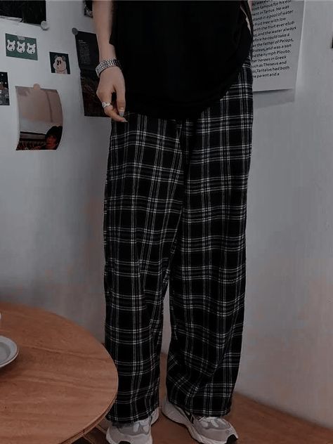 Pajama Jeans, Big Pajama Pants, Cute Pjs Aesthetic Male, Korean Pjs Men, Dark Pajamas Aesthetic, Dr Pajamas, Pijama Style, Clothes At Home Outfit, Dark Academia Pyjamas