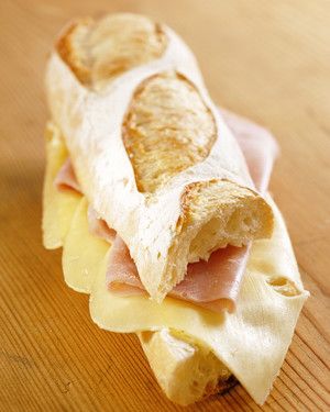 Ham-and-Cheese Baguette Ham And Cheese Baguette, Ham And Cheese Strata, Cheese Baguette, Fast Pasta Recipes, Cheese Strata, Boiled Ham, Ham And Swiss, Baguette Recipe, Martha Stewart Recipes