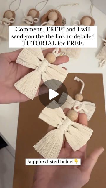 Macrame Angel Tutorial Free, Macrame Angel Tutorial, Macrame Angel, Macrame Tutorials, Personalized Dolls, Hair Grips, Comb Hair, Macrame Ideas, Macrame Decor