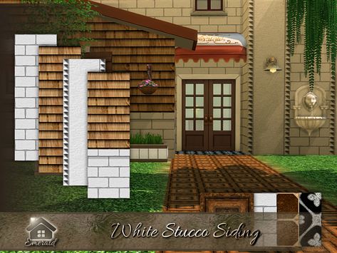 Sims 4 Mods Free, Half Brick Wall, Sims 4 Sets, Sims 4 Cc Build, Stucco Siding, Sims 4 Build Cc, Sims 4 Cc Download, Sims Custom Content, Sims 4 Cc And Mods