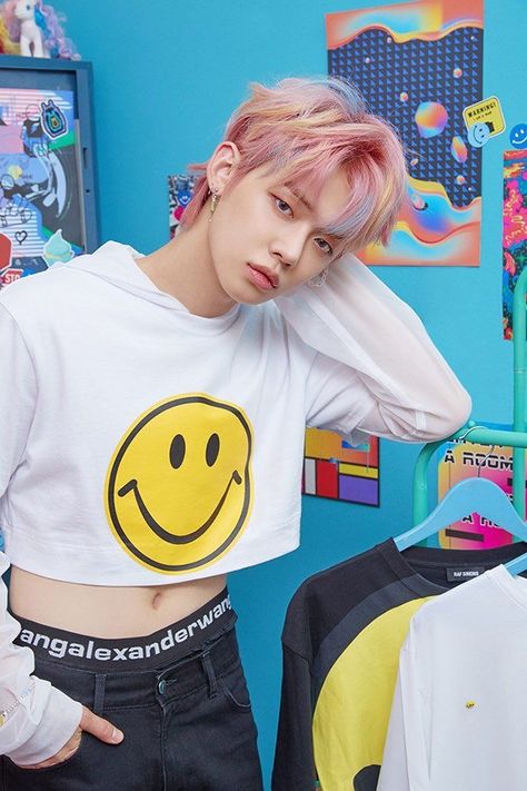 Yeonjun | crop top | TxT Txt Crop Top, Yeonjun Crop Top, Red Crop Top, Concert Fits, Making Room, Famous Celebrities, Going Crazy, Concert Outfit, Pop Group