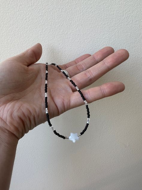 This Beaded Necklaces item is sold by CarolineGraceStudios. Ships from Cambridge, MA. Listed on Oct 4, 2023 Star Beaded Necklace, Diy Choker, Black And White Necklaces, Necklace With Pearl, Diy Friendship Bracelets Patterns, Cambridge Ma, Beads Bracelets, Friendship Bracelets Diy, Gold Charm Necklace