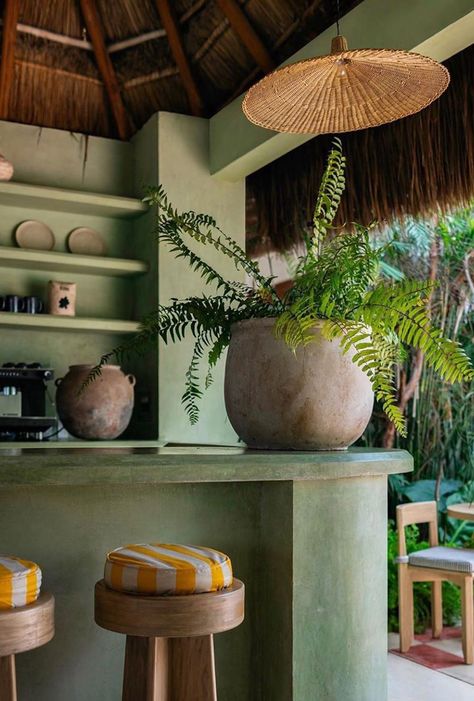 Tulum Beach, Hacienda Style, Outdoor Bar, Interior Inspo, Minimalist Decor, House Inspo, Goa, Tulum, Design Inspo