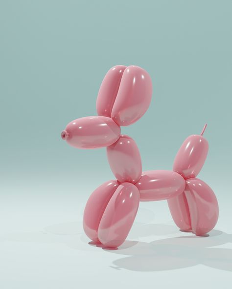 Meet this charming balloon dog I created 🎈🐶 #blender #3DModeling Balloon Dog Reference, 3d Modeling Reference Object, 3d Blender Ideas, 3d Art Blender, Blender Objects, 3d Modeling Ideas, Blender 3d Inspiration, Object Aesthetic, Blender 3d Art