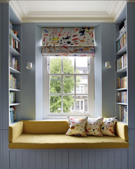 Parma Grey, Reading Nook Window Seat, Reading Nook Window, Window Seat Ideas, Built In Window Seat, Window Seat Design, Window Nook, Window Benches, Home Library Design