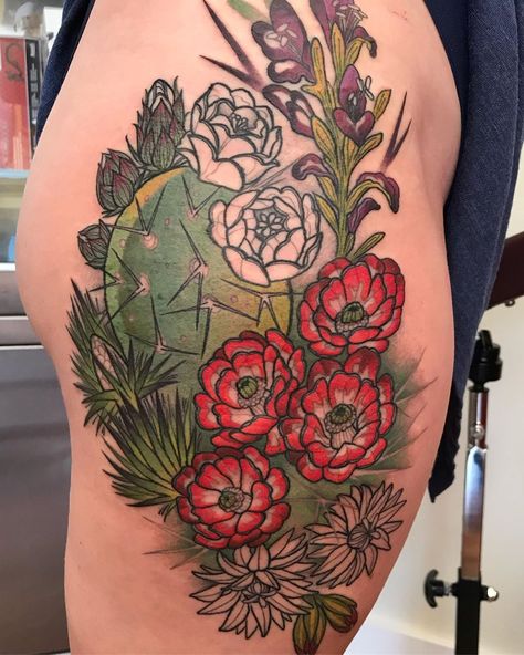 Orchid Flower Tattoos, Arizona Tattoo, Cactus Tattoo, Mark Tattoo, Flower Bundle, Tattoo Traditional, Blossom Tattoo, Tattoo Cover-up, Cactus Flower