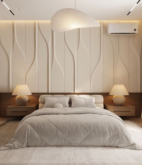 Bed Wall Panelling Design, Modern Bedroom Interior Luxury, Luxurious Master Bedrooms, Traditional Bedroom Design, Living Room Wall Designs, Bedroom Interior Design Luxury, Wall Panels Bedroom, Houzz Decor, Modern Bedroom Interior