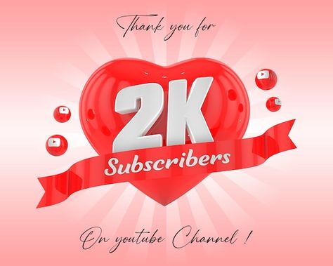 Thanks for 2k subscriber 3d rendering pr... | Premium Psd #Freepik #psd #2k #youtube-template #channel-art #3d-poster Youtube Poster, Thank You Poster, 2k Subscribers, Thank You Video, Hip Hop Wallpaper, Youtube Thumbnail Template, Diwali Photos, Youtube Editing, Photoshop Backgrounds Backdrops