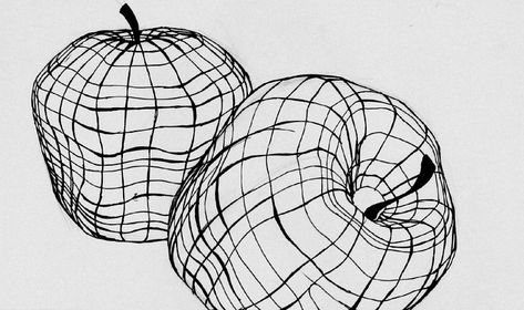 Developing New Skills – Cross Contour Lines – Artistcoveries Cross Contour Drawing, Cross Contour Line Drawing, Cross Contour, 7 Elements Of Art, Drawing Fruit, Contour Line Drawing, Contour Art, Classe D'art, Teaching Drawing