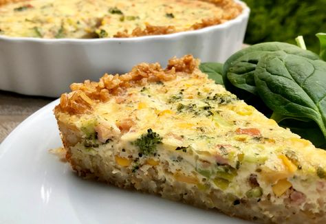 Gluten Free Quiche Recipes, Rice Crust, Gluten Free Quiche, Rice Dishes Recipes, Low Fodmap Diet Recipes, Fodmap Diet Recipes, Salmon And Rice, Quiche Recipe, Pie Crust Recipes