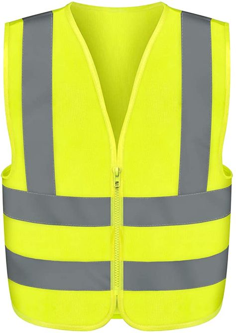 Crossing Guard, Reflective Vest, Fluorescent Yellow, Safety Vest, Vest Designs, Mens Halloween Costumes, Luxury Store, Neon Yellow, Front Zipper