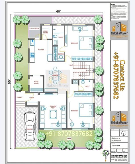 Residential Plan, Home Map Design, 30x50 House Plans, Drawing House Plans, Double Storey House Plans, 20x40 House Plans, Duplex Floor Plans, 2bhk House Plan, Bungalow Floor Plans