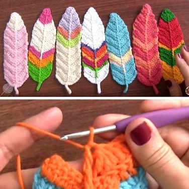 Crochet Reversible Feathers - Free Pattern Crochet Feather Bookmark, Crochet Feathers Free Pattern, Crochet Reversible, Crochet Project Free, Feather Keychain, Crochet Feather, Crochet Styles, Crochet Bookmark Pattern, Crochet Dreamcatcher