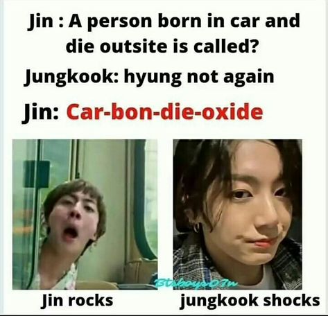 Jin Dad Jokes, Bts Texts, Army Jokes, Bts Theory, Bts Memes Hilarious, Funny Joke Quote, Bts Dancing, Kpop Funny Bts, Bts Funny Moments