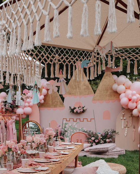 Once upon a dream 🏰✨ #princess #PrincessParty #partyplanner #FYP #Party #KidsParty #eventplanner #fairytale #castle #sleepingbeauty | Instagram Once Upon A Time Gender Reveal, Castle Birthday Party Decorations, Princess Boho Party, Princess Castle Cardboard, Once Upon A Time One Year Birthday Party, Enchanted Princess Party, Minimalist Princess Birthday Party, Once Upon A Dream Birthday Party, Aesthetic Princess Party