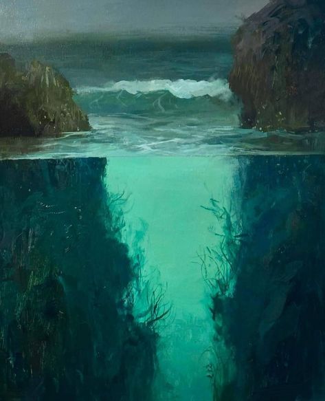 Jeremy Miranda, Paper Architecture, Tide Pool, Tunnel Of Love, Tide Pools, Dark Photography, College Art, Painting Style, Artwork Painting