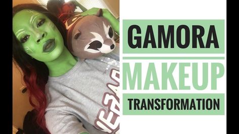 Gamora Halloween Cosplay Makeup Gamora Makeup Tutorial, Guardians Of The Galaxy Costume, Gamora Makeup, Galaxy Costume, She Hulk Cosplay, Gamora Costume, Guardians Of The Galaxy Vol 2, Makeup Youtube, Costume Tutorial