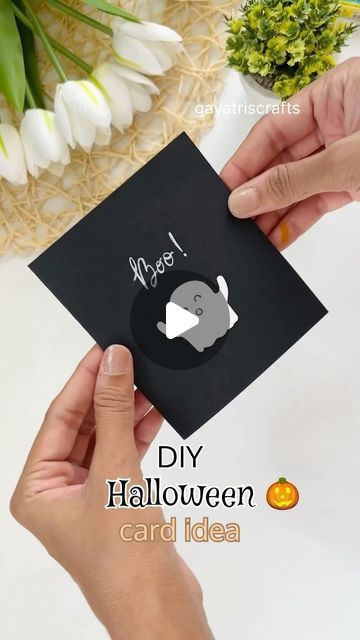 Gayatri chouhan on Instagram: "DIY Halloween 🎃 Card Idea #halloween #spooky #horror #halloweencostume #spookyseason #happyhalloween #october #art #pumpkin #trickortreat #fall #halloweendecor #cosplay #makeup #scary #love #horrormovies #autumn #halloweenparty #witch #photography #costume #halloweencards #goth #ghost #handmade #halloweencrafts" Witch Photography, Makeup Scary, Art Pumpkin, October Art, Halloween Card, Instagram Diy, Cosplay Makeup, Halloween Spooky, Halloween Cards