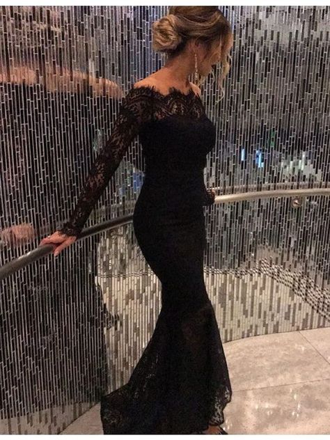 c5cc17e395d3049b03e0f1ccebb02b4ddesc40956743ri Off The Shoulder Prom Dresses, Prom Dresses Long Mermaid, Cheap Evening Dresses, Long Sleeve Prom, Elegant Prom Dresses, Lace Prom Dress, Black Prom Dress, Lace Evening Dresses, Mermaid Evening Dresses