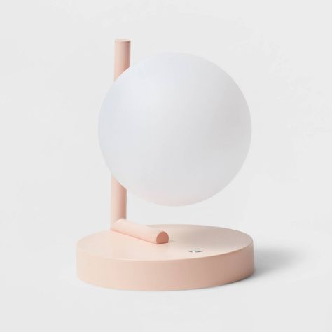 Cast a soft glow in your kid's space with the Round Bulb Nightlight with Switch from Pillowfort™. This light-pink table nightlight features a white bulb shade that stands at the side of the rod base for an eye-catching look. Designed with a touch-activated sensor, this round nightlight plugs into any wall outlet and has a four-way light setting for customizable light. Kids Desk Lamp, Nightstand Light, Pink Bedroom Decor, Therapy Office Decor, Table Top Lamps, Nursery Lamp, Kids Lamps, Pillow Fort, Pink Table