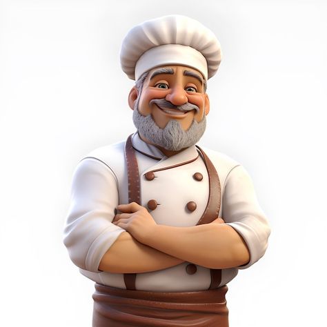 Photo animated illustration of 3d chef c... | Premium Photo #Freepik #photo Cartoon Chef Character Design, Chef Animation, Chef Character, Animated Illustration, Cartoon Chef, 3d Cartoon, Animated Characters, 3d Illustration, Premium Photo