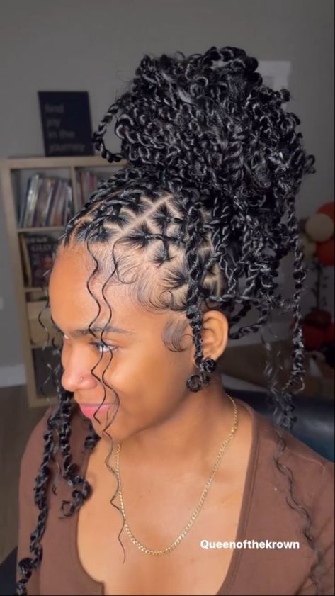 Wedding Braid Hairstyles For Black Women, Goddess Braids In A Bun, Cornrow Braid Designs, Funlaini Braids, Twisting Hairstyles, Braids With Rubber Bands, Birthday Braids, Styling Braids, Bday Hair