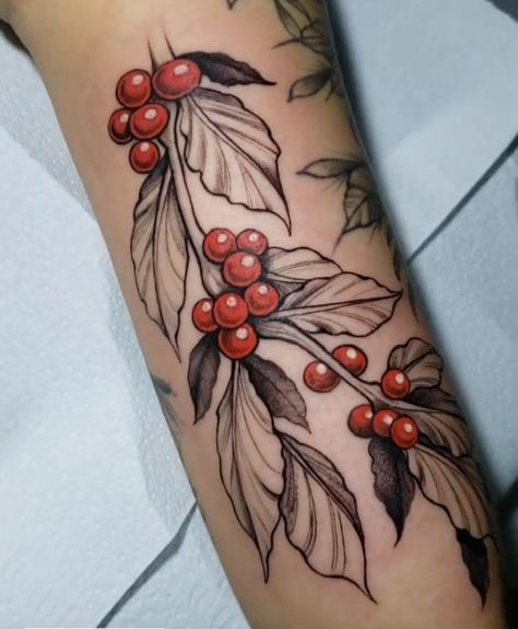 Berries Tattoo Design, Coffee Leaf Tattoo, Coffee Tattoo Ideas, Tattoo Cafe, Red Bird Tattoos, Coffee Tattoo, Belly Tattoos, Coffee Tattoos, Leo Tattoos