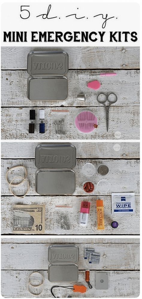 5 Emergency kits to make using an Altoids tin – Recycled Crafts #recyclingtips Sewing Kit Gift, Mini Emergency Kit, Mint Tin Crafts, Survival Kit Gifts, Altoids Tin, Emergency Preparedness Kit, Altoids Tins, Altered Tins, Mint Tins