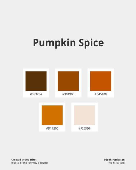 Color palette inspired by spiced pumpkin and other winter hot drinks. Tones of warm orange, deep browns, welcoming red Pumpkin Pie Color Palette, Pumpkin Orange Color Palette, Pumpkin Colour Palette, Apple Pie Color Palette, Pumpkin Spice Color Palette, Pumpkin Spice Nail Color, Pumpkin Spice Latte Nails, Pumpkin Color Palette, Pie Color Palette