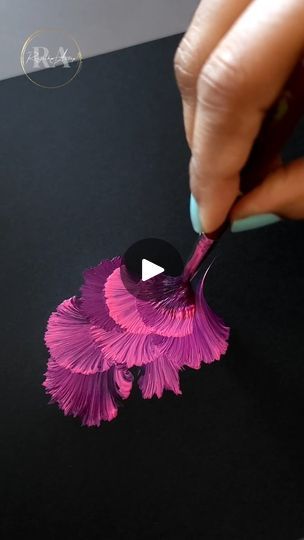 Fan Brush Painting Tutorials, Fan Brush Painting, Acrylic Painting For Kids, Types Of Strokes, Easy Paintings For Beginners, Small Birthday Cakes, Fan Coral, Painted Fan, Flowers Easy