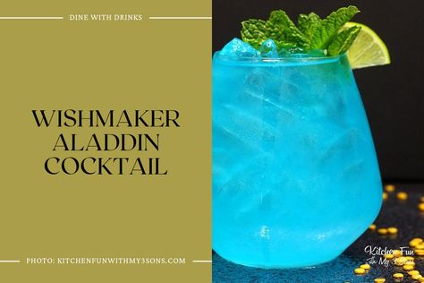 Wishmaker Aladdin Cocktail Aladdin Cocktail, Theme Cocktails, Fruity Drink Recipes, Back In 1992, Disney Cocktails, Themed Cocktails, Fun Drink Recipe, Magic Carpet Ride, Orange Liquor