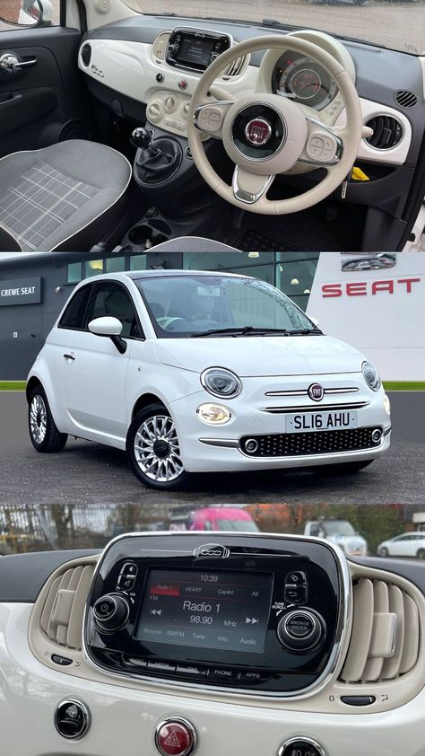 Fiat 500 Lounge, Fiat Cars, Girly Car, Car Essentials, Road Trip With Kids, Compact Cars, Pink Car, First Car, Car Girls