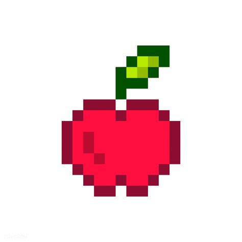 Red apple pixelated fruit graphic | free image by rawpixel.com / NingZk V. Apple Pixel Art, Pixel Fruit, Avocado Cartoon, Fruit Graphic, Apple Illustration, Granny Square Projects, Fruit Icons, Fruit Cartoon, Free Illustration Images