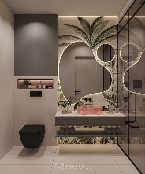 bathroom inspiration • Instagram Modern Washroom Design, Architecture Renders, Toilet Design Modern, Natural Interiors, Latest Bathroom Designs, Toilet Tiles, Bathroom Interior Design Modern, Powder Bathroom, Glass Cabin