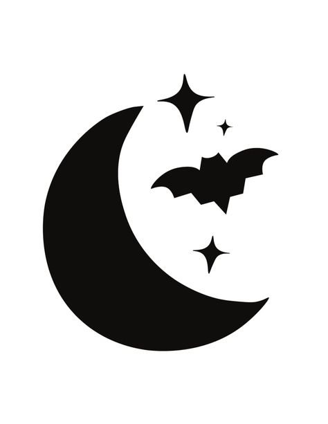 Moon Bat Pumpkin Carving Bat, Pumpkin Carving Stencils Templates, Silhouette Chat, Halloween Pumpkin Stencils, Carving Templates, Cute Pumpkin Carving, Pumpkin Moon, Halloween Pumpkin Carving Stencils, Pumkin Carving